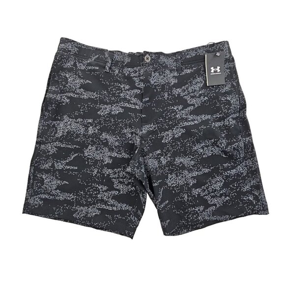 NEW Under Armour Camo Shorts Men's 40 Black 9" Inseam NWT Golf Tennis Pickleball - Picture 1 of 15